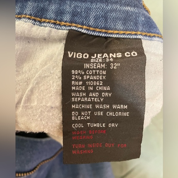 Vigo Jeans Co Slim Fit Jeans Men’s Size 34W X 32L - Picture 3 of 7